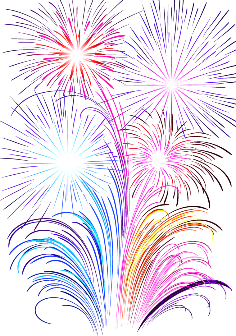 Салют на прозрачном фоне