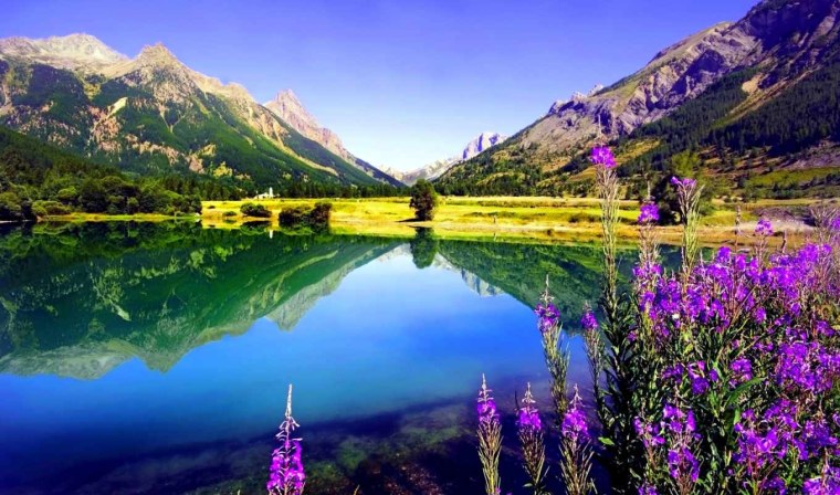 Пейзаж с отражением в воде