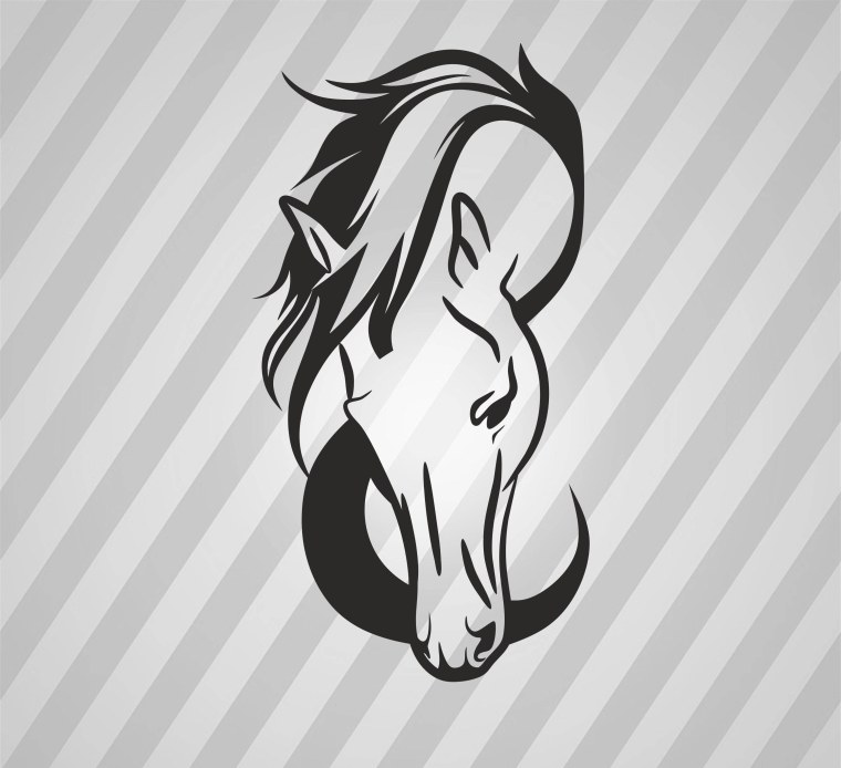 Силуэт морды лошади
