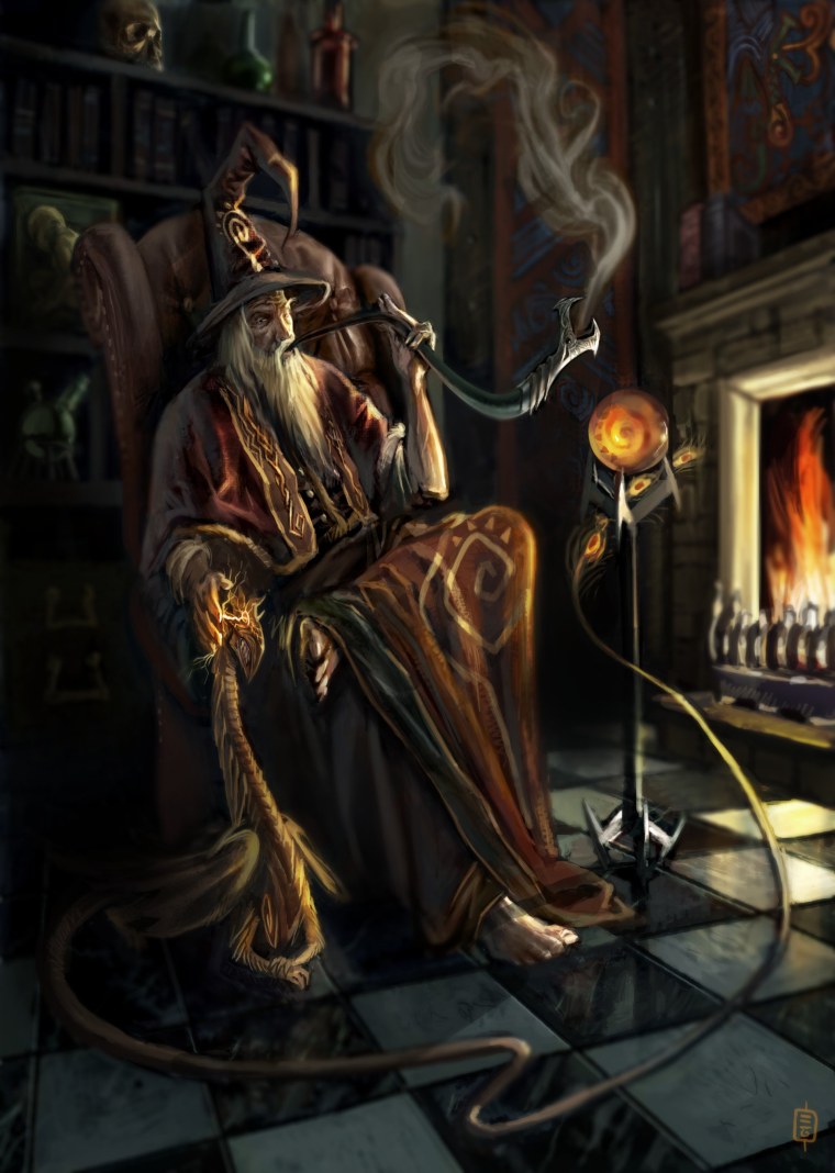Колдун, маг арт фэнтези