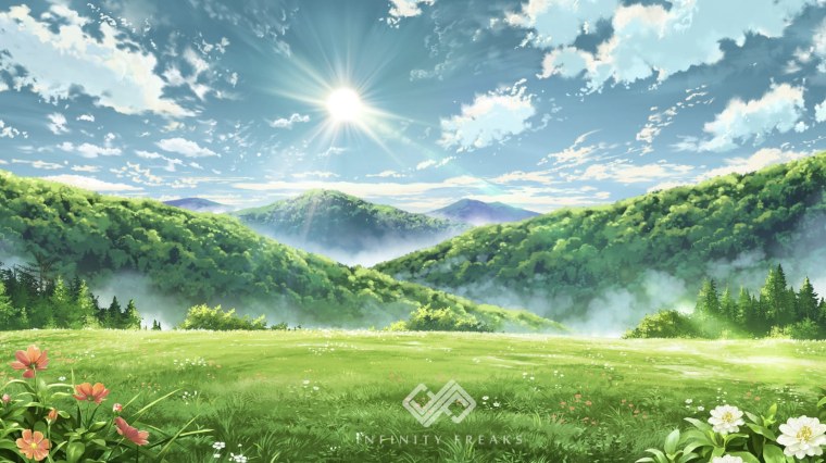 Красивый баннер аниме природа