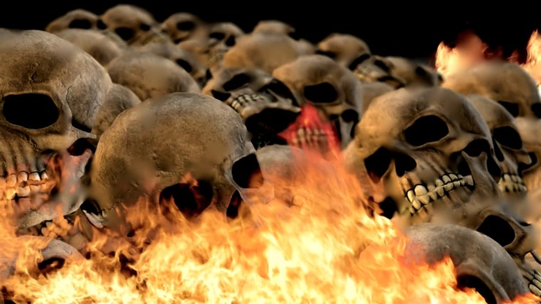 Череп с огнем в глазах