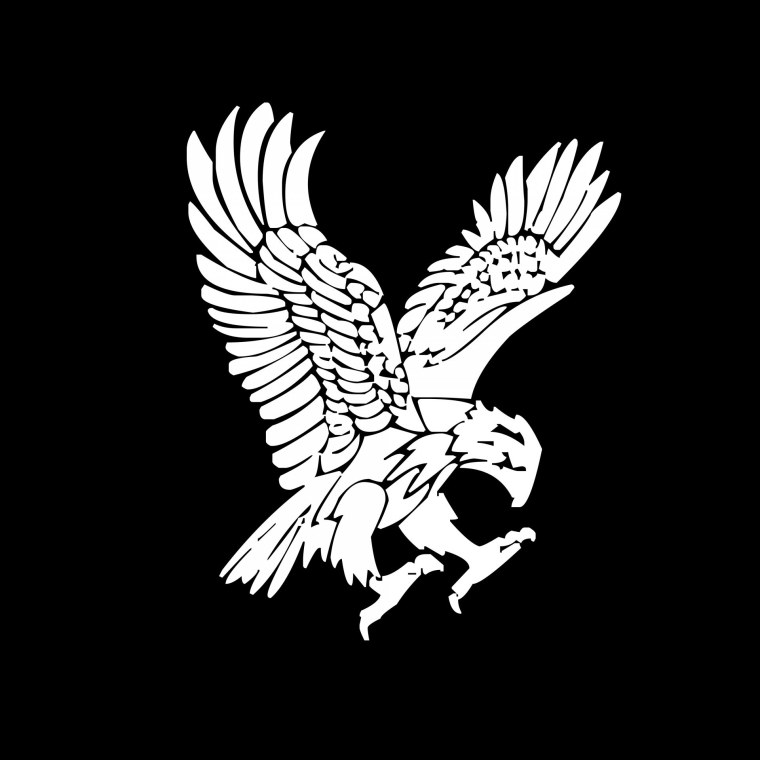 Белый Орел на черном фоне