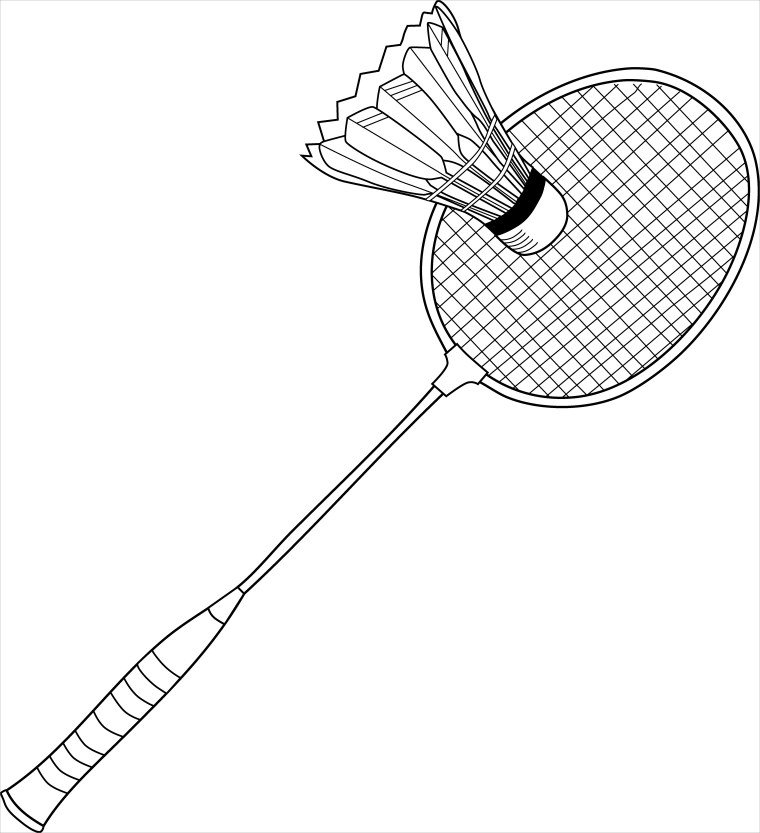 Бадминтон раскраска для детей
