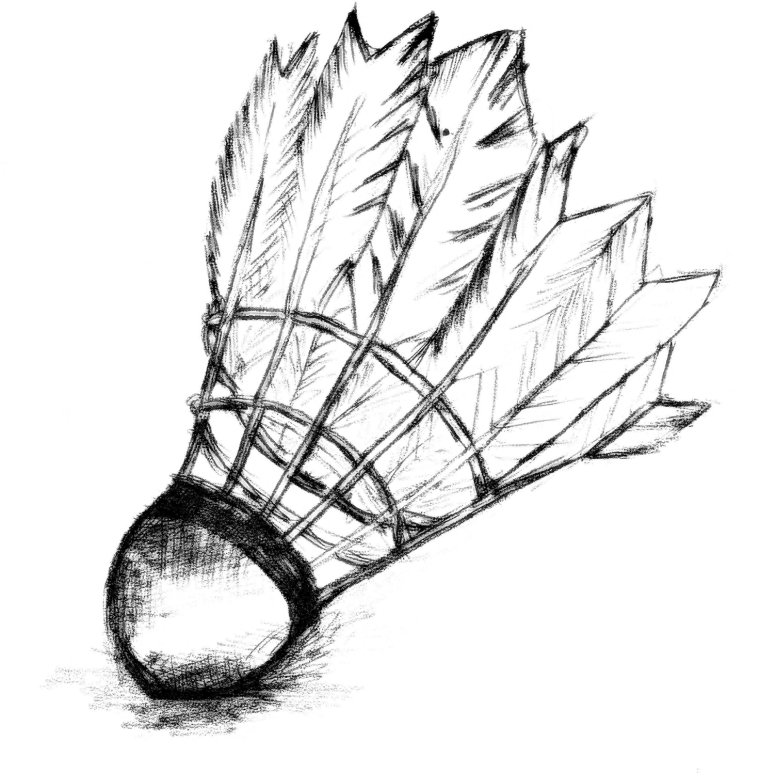 Бадминтониста карандашом