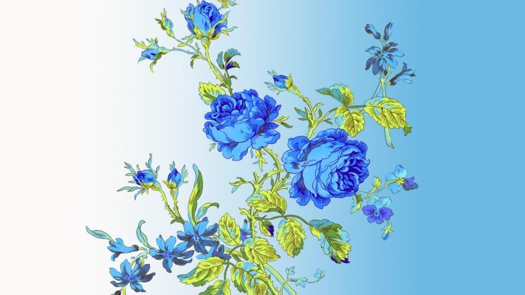 Голубые цветы для декупажа
