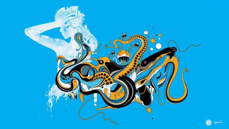 Осьминог абстракция