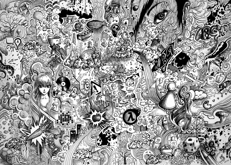 Психодел черно белый