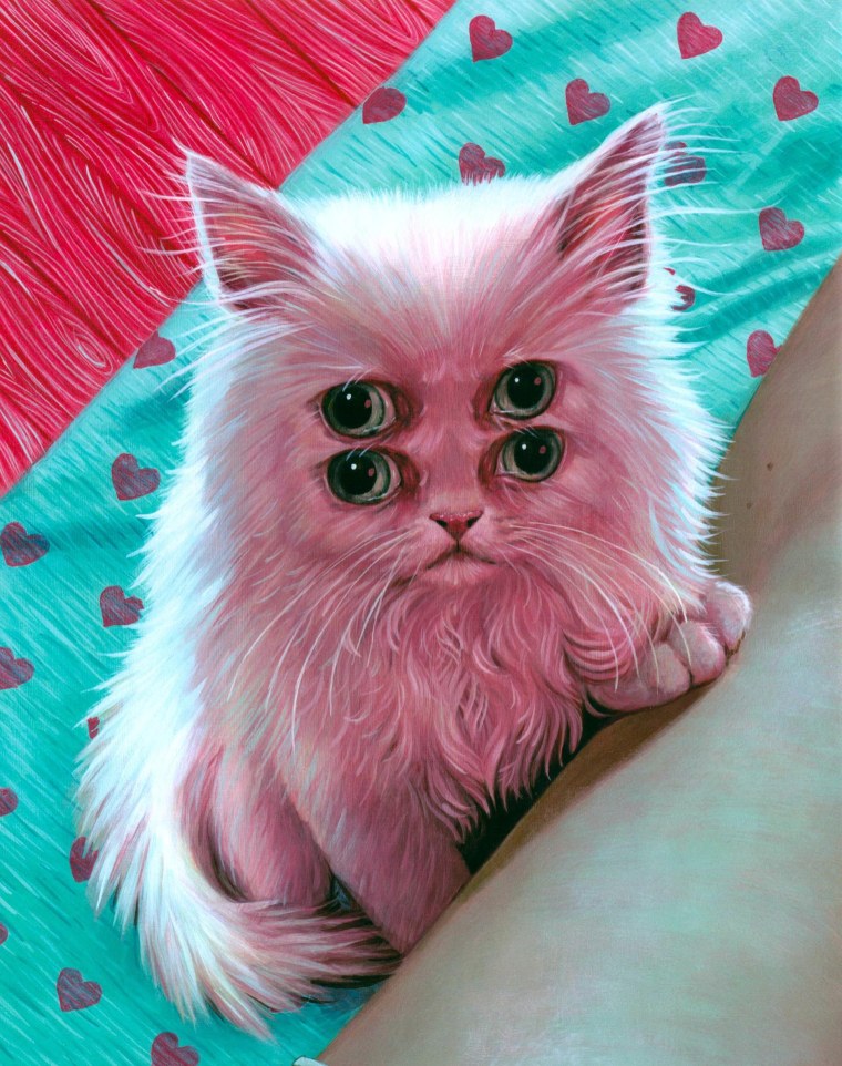 Розовый котенок