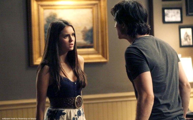 Дневники вампира кадры Деймон и Елена