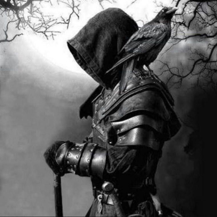 Тёмный воин в капюшоне