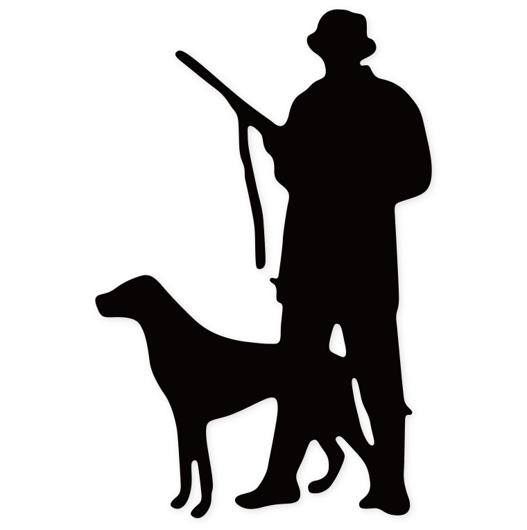 Охотник с собакой силуэт