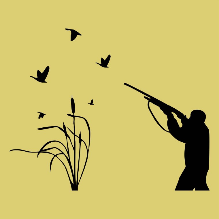 Силуэт охотника с ружьем