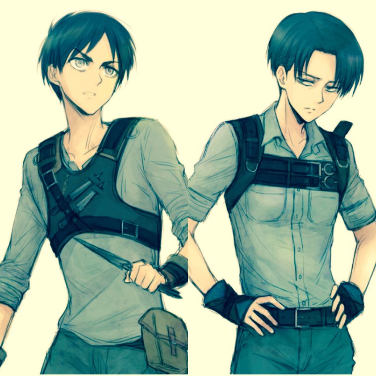 Атака титанов Леви и Эрен