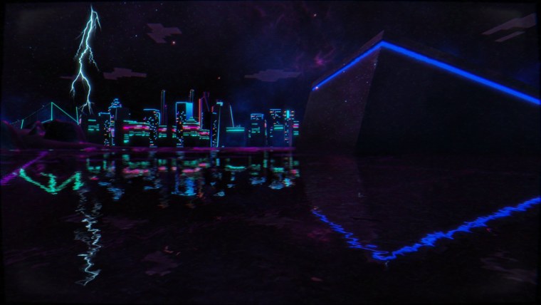 Город киберпанк 2077 неон