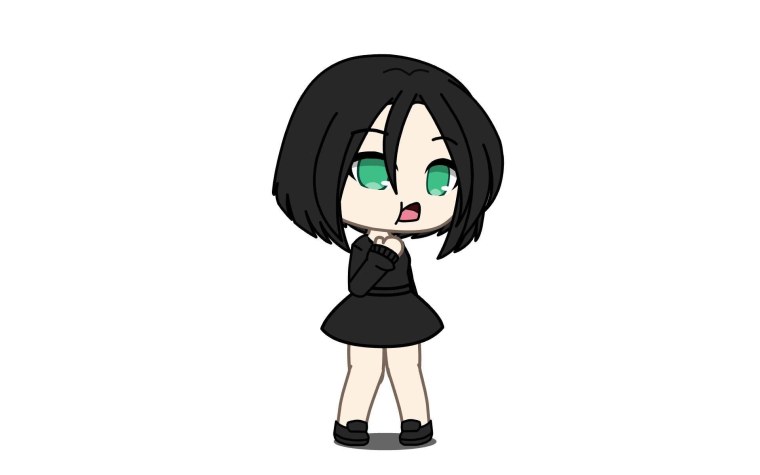 Гача лайф волосы чёрные