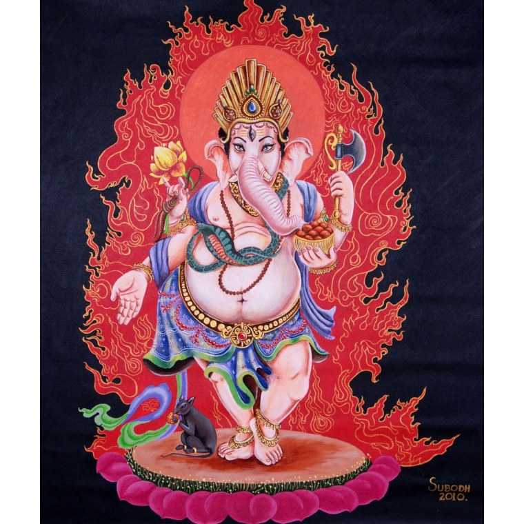 Ганеша на черном фоне