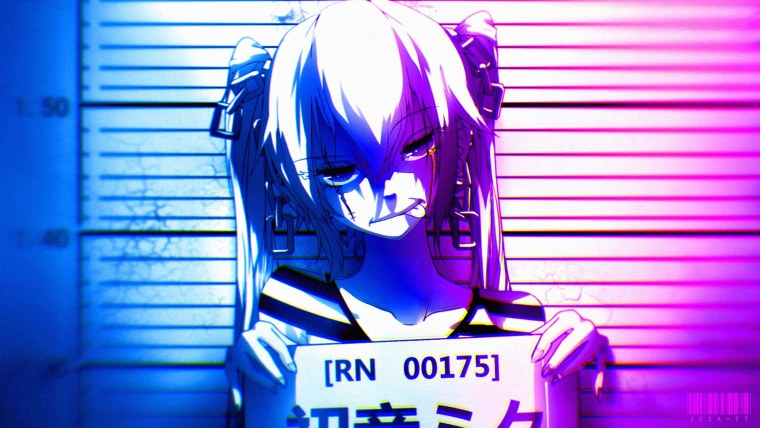 Неоновая аниме тян