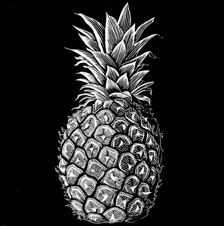 Ананас линогравюра