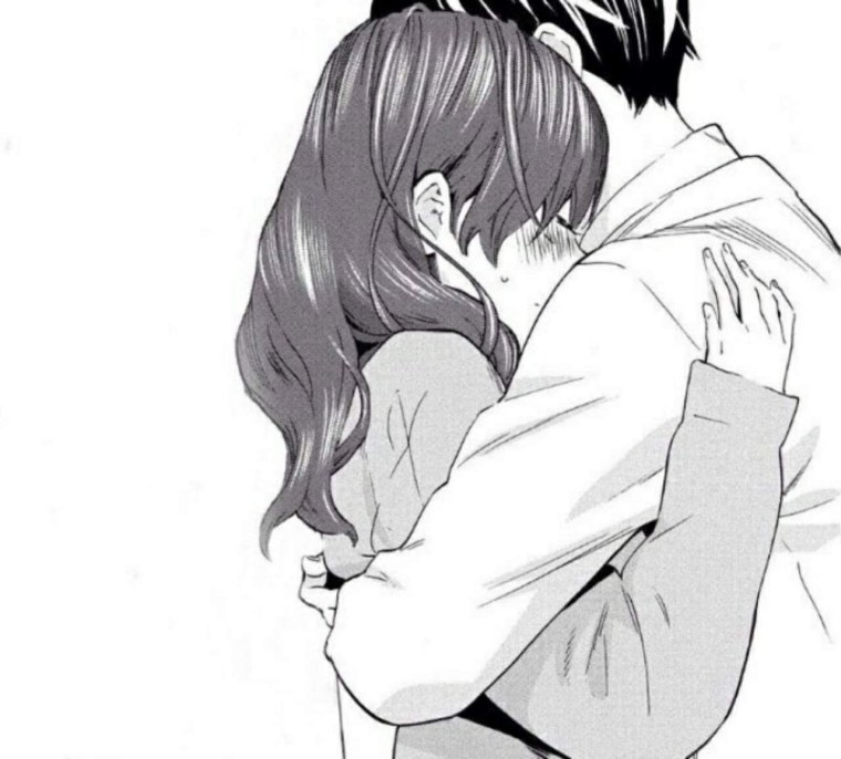 Аниме тян и кун обнимаются