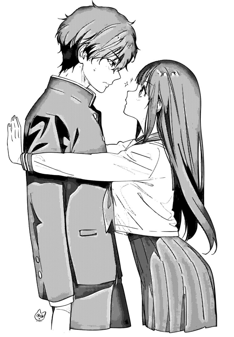 Аниме парочки черно белые