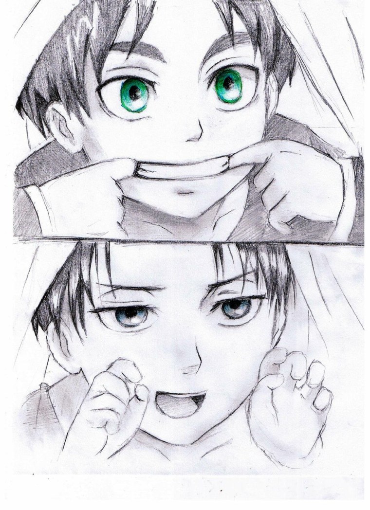 Раскраски аниме атака титанов Эрен