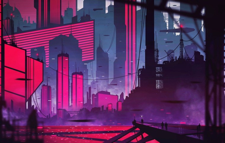 Future City Art Cyberpunk неон