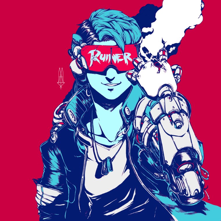 Аниме обои в стиле киберпанк