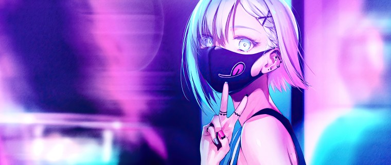 Аниме в неоновом стиле