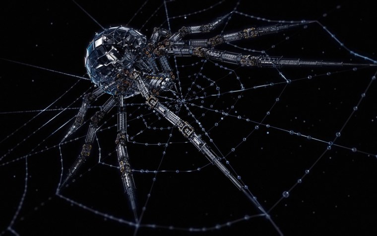 Паук на черном фоне