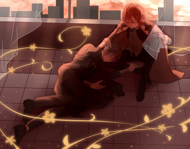 Чуя Накахара обнимашки спящие