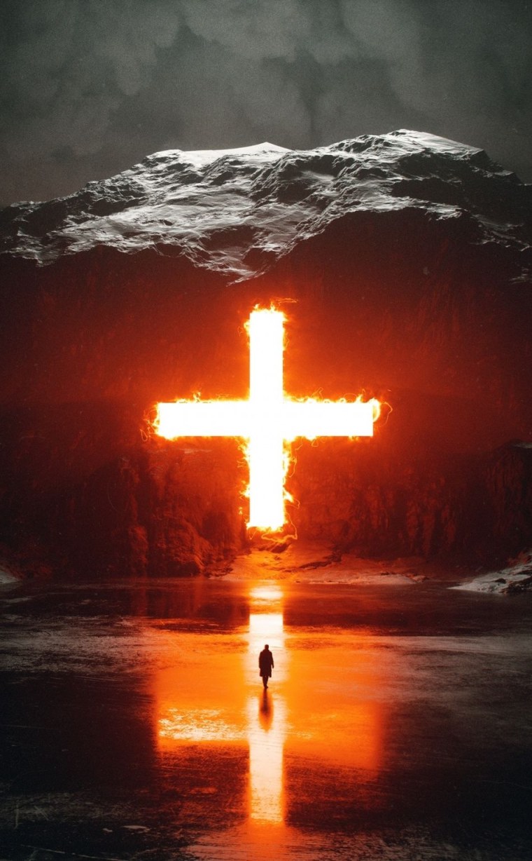 Крест на черном фоне