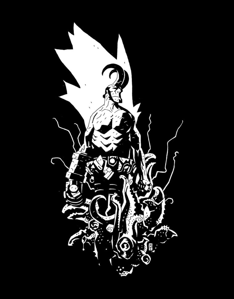 Рисунки карандашом Хеллбоя