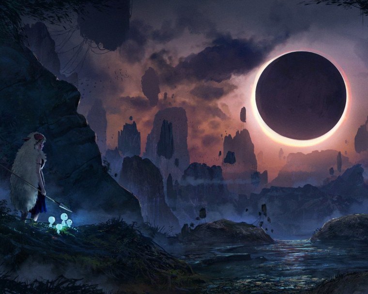 Принцесса Мононоке арт пейзаж