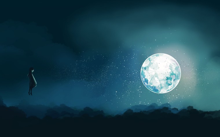 Луна в небе арт