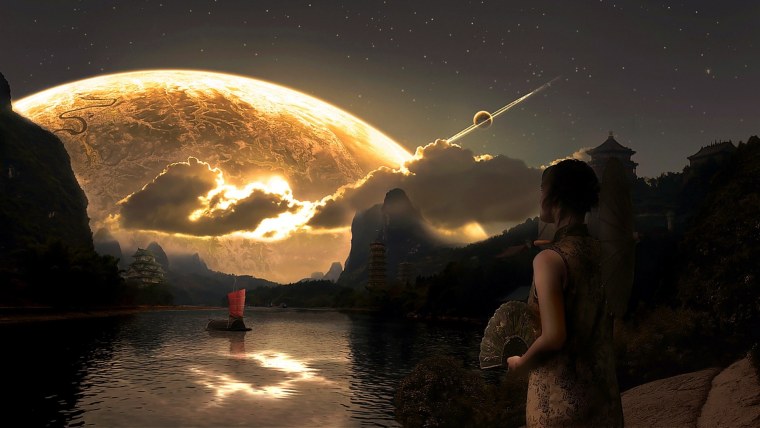 Космические пейзажи с людьми