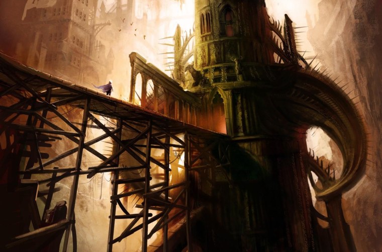 Полуразрушенная башня арт фэнтези