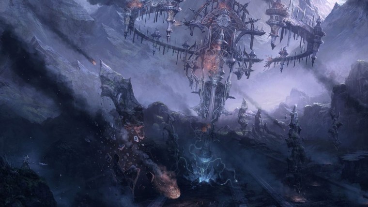 Разрушенная башня фэнтези