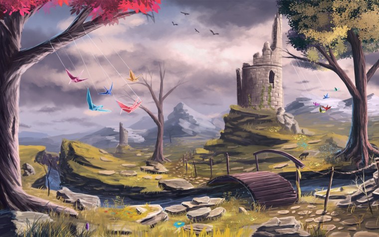 Руины башни арт