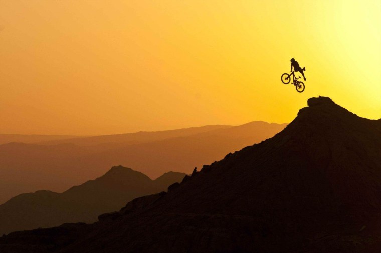 Горы закат велосипед