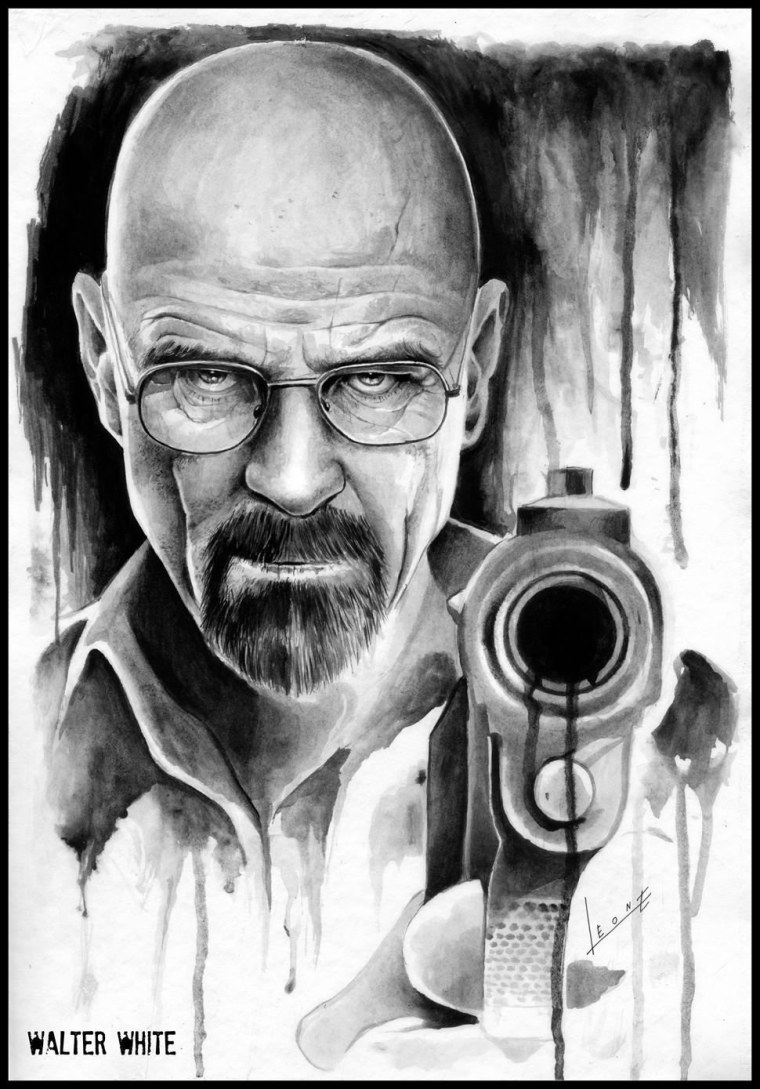 Акварель портрет Уолтер Уайт