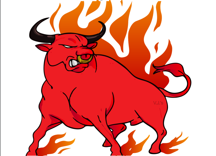 Бык на Красном фоне