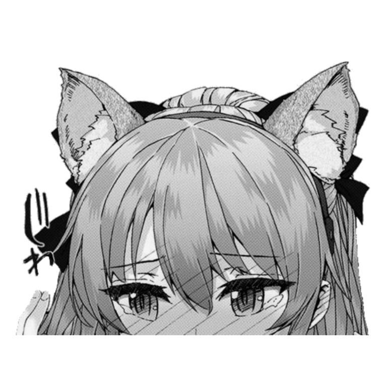 Тянка с ушками на аву черно белые