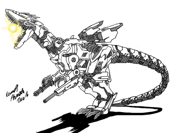 Мехагодзилла раскраска