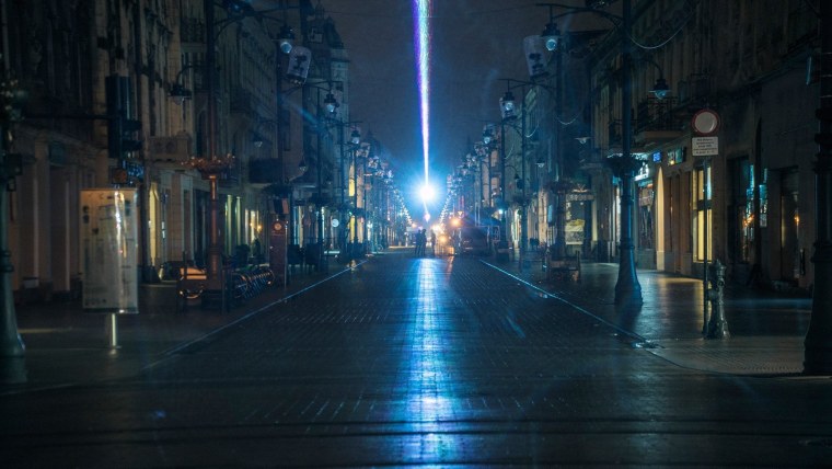 Ночной Нью-Йорк улица киберпанк