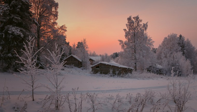 Ранняя зима в деревне