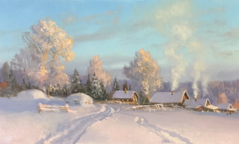 Сибирская деревня зимой