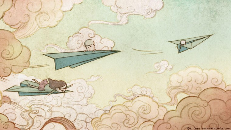 Бумажный самолетик арт