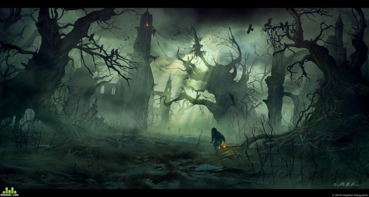 Дремучий лес арт темный