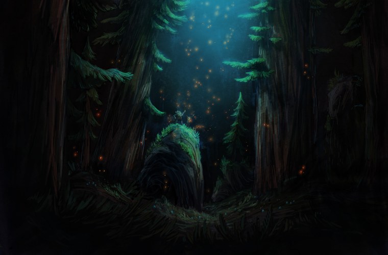 Темный еловый лес арт